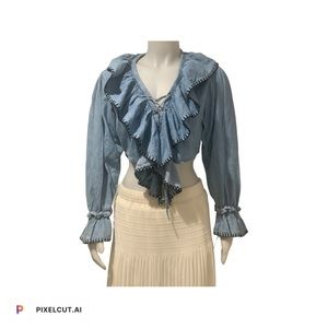 COPY - Adorable vintage denim pheasant shirt